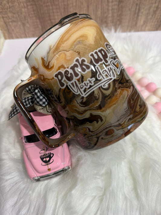 10 Oz Coffee Mug, Alcohol Ink Coffee Tumbler.